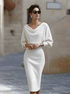 Women's Cowl Neck Midi Dress