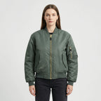 Women's Classic Bomber Jacket with Zip Closure for Everyday Wear