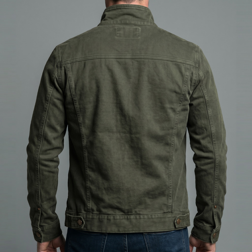 Herren Utility-Jacke mit Reißverschluss und Stehkragen