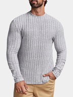 Maglione da uomo a coste con scollo girocollo