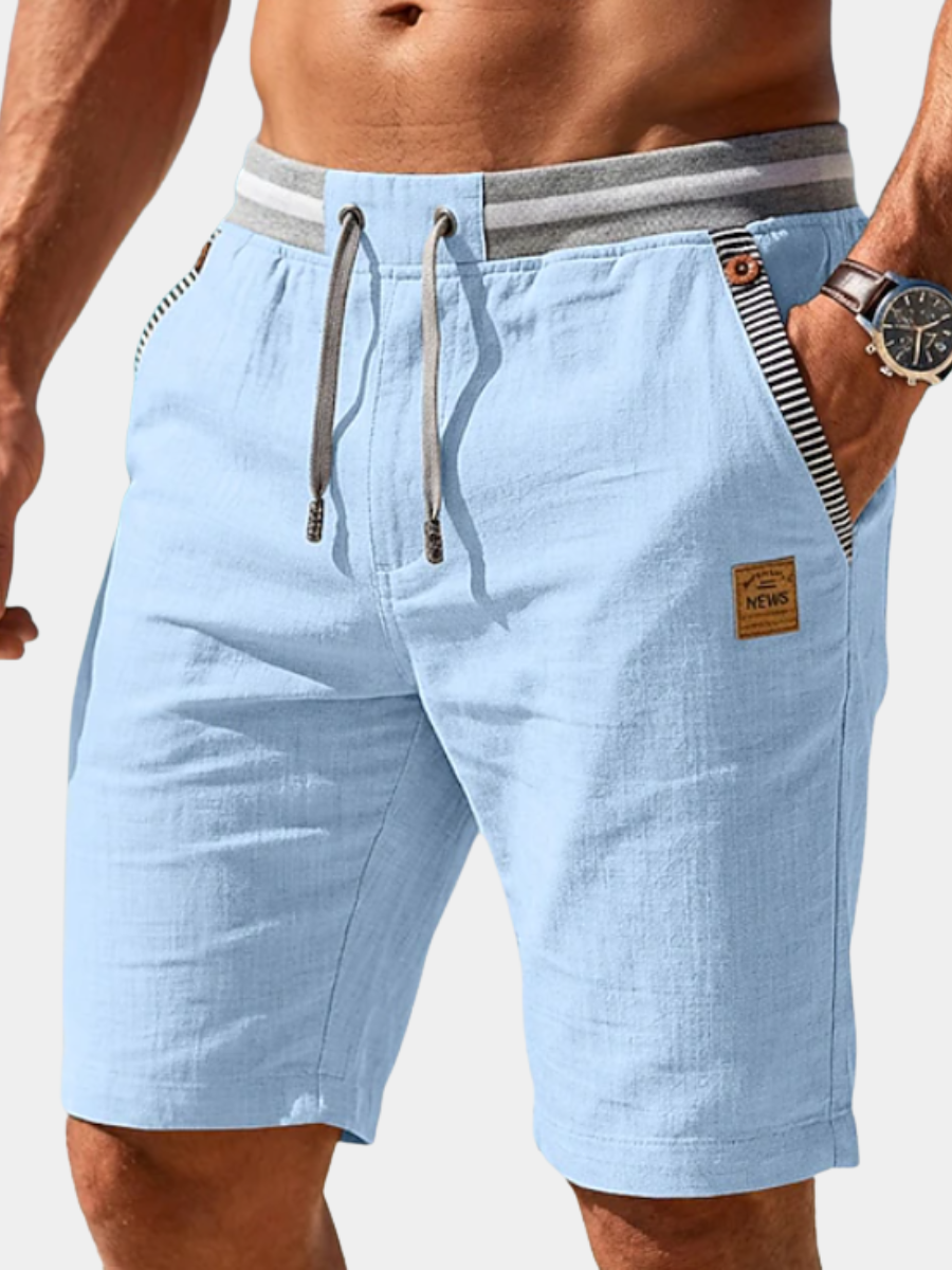 Herren Freizeit-Shorts mit Kordelzug, kontrastfarbenen Taschen und maßgeschneidertem Komfortschnitt