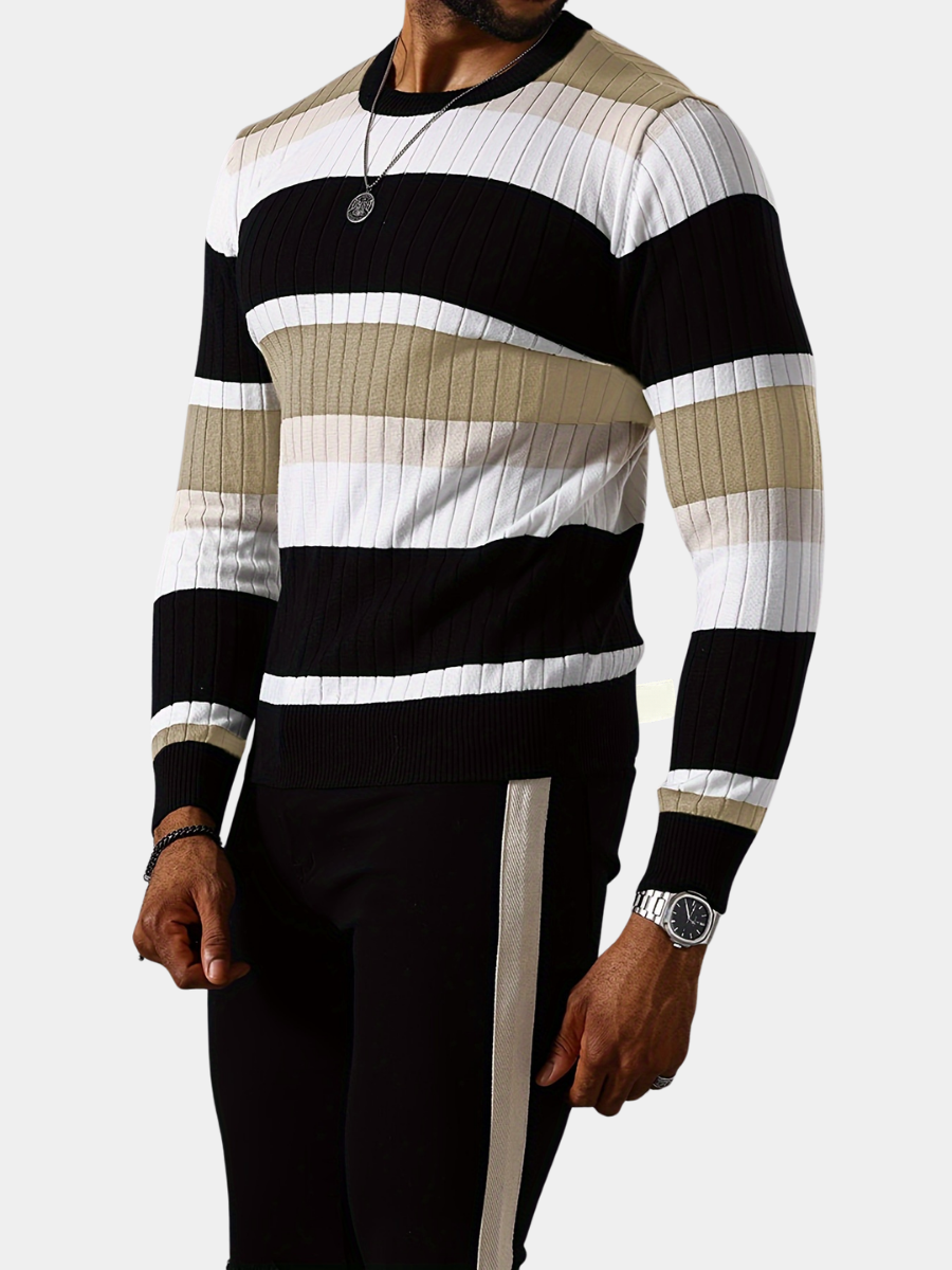 Men’s Ribbed Colour Block Sweater