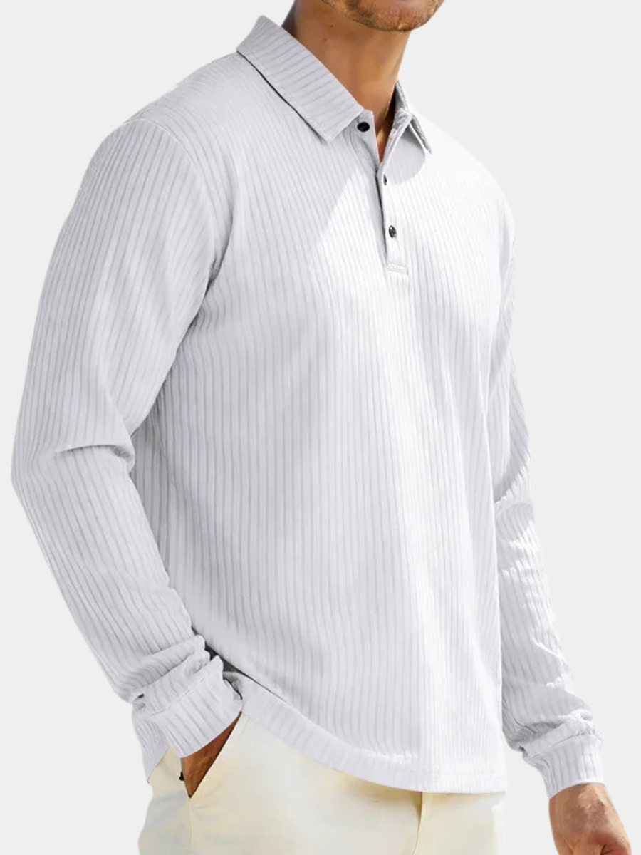 Men’s Ribbed Long Sleeve Polo
