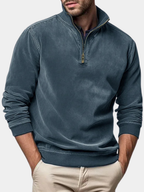 Sweat-shirt décontracté pour homme à col zippé¼