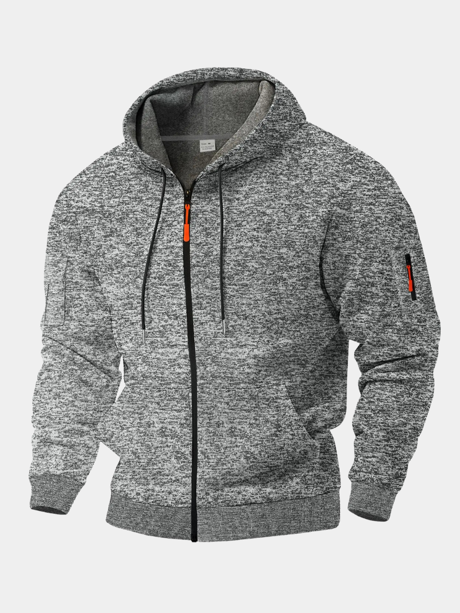 Men’s Textured Zip-Up Hoodie