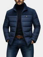 Herren-Steppjacke mit Kontrasteinsatz