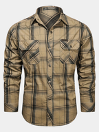 Camisa de cuadros para hombre con botones