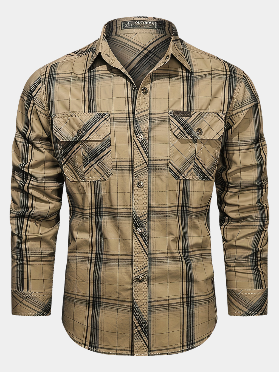 Camisa de cuadros para hombre con botones