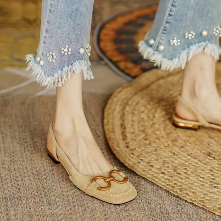 Décolleté slingback da donna con morsetto e tacco basso