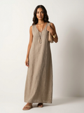 Women's Sleeveless V-Neck Relaxed Maxi Dress