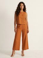 Women's Sleeveless Two-Piece Wide Leg Pants Set