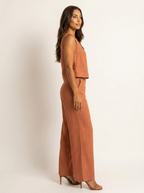Women's Sleeveless Two-Piece Wide Leg Pants Set