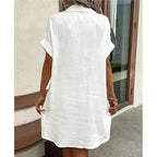 Women's Button Front Shirt Dress - Casual Summer Comfort