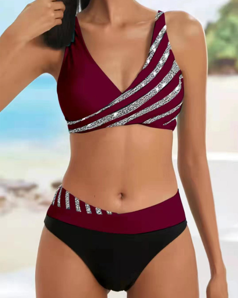 Bikini-set med korslagd fram för kvinnor