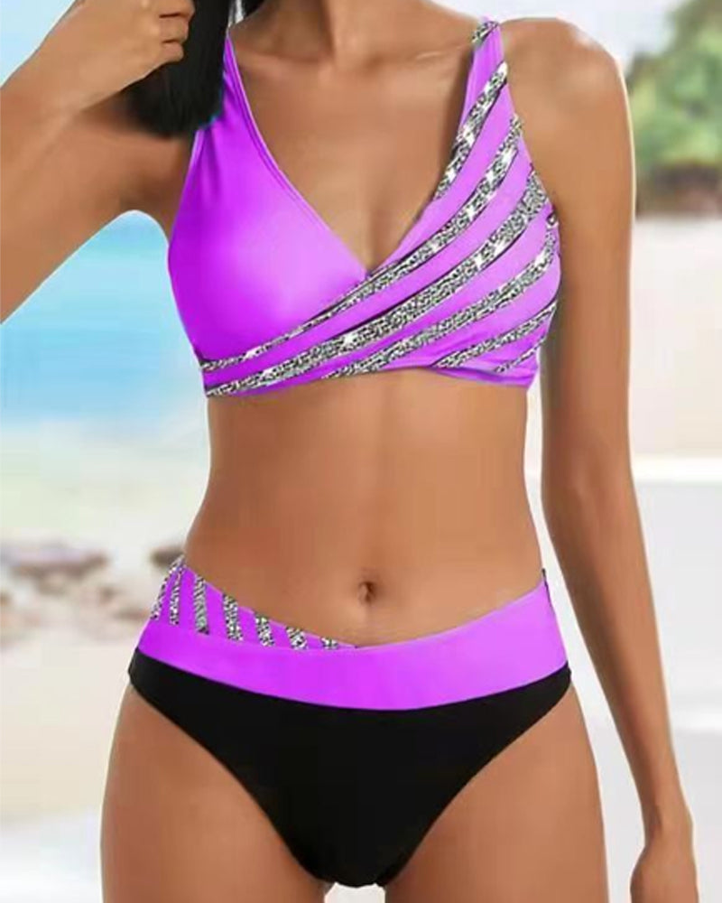 Bikini-set med korslagd fram för kvinnor