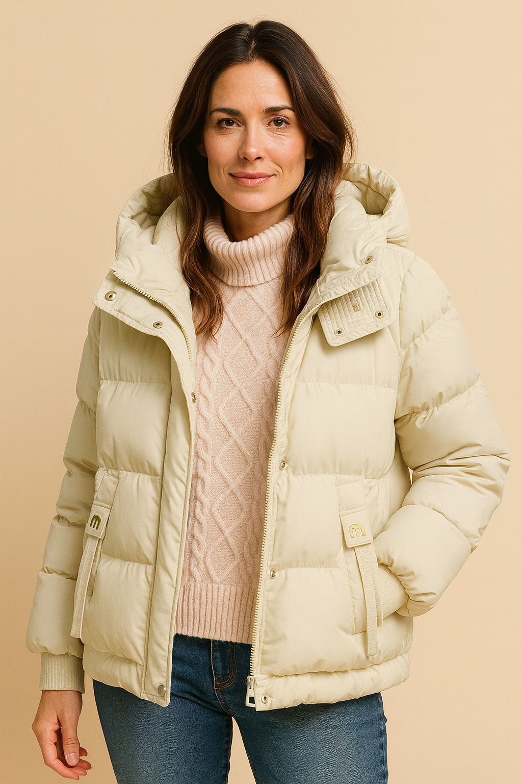 Damen-Winterjacke mit Kapuze und Stepppolsterung