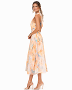 Women's Watercolour Halterneck Maxi Dress for Elegant Summer Occasions