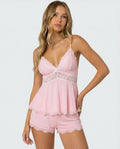 Damen Schlafanzug-Set aus Spitzen-Cami und Shorts
