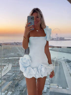 Women's Layered Ruffle Mini Dress for Elegant Party and Evening Styling