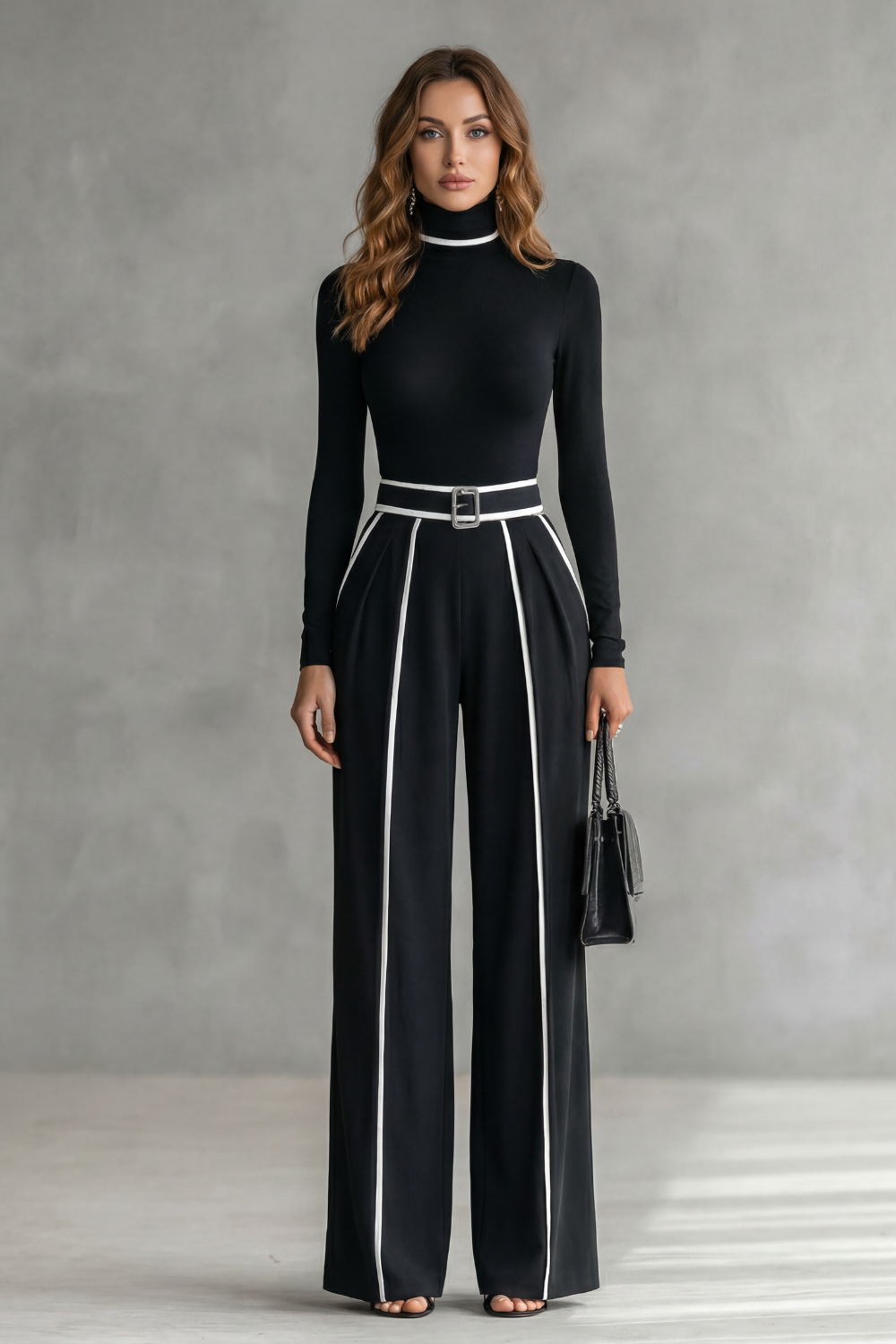 Women's High Neck Wide Leg Jumpsuit