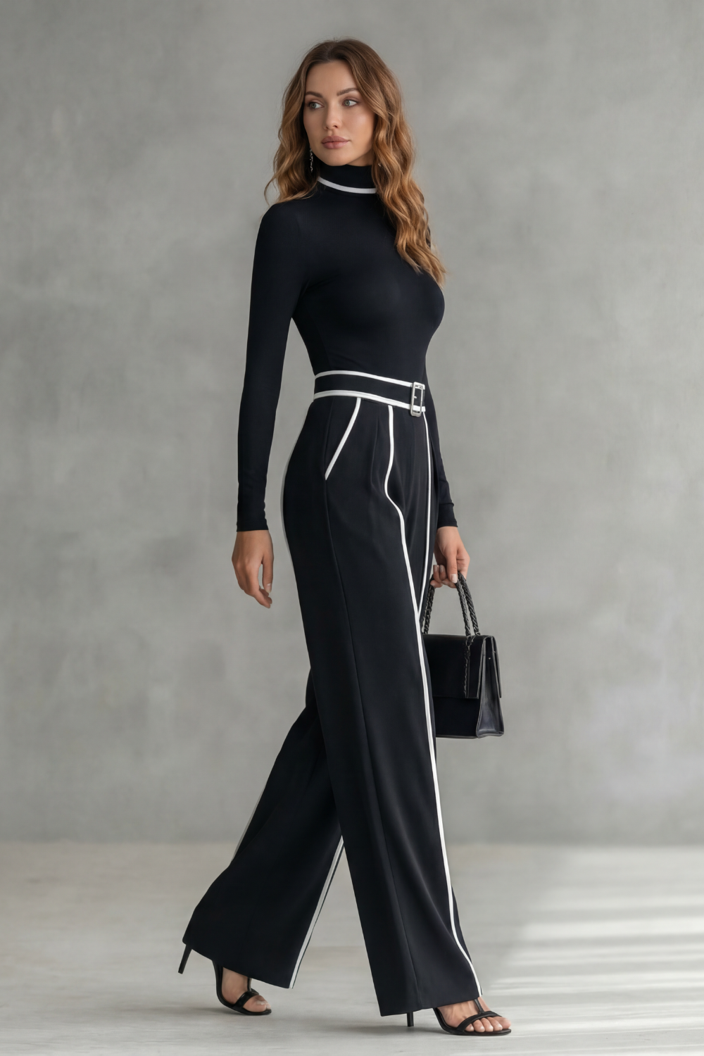 Women's High Neck Wide Leg Jumpsuit