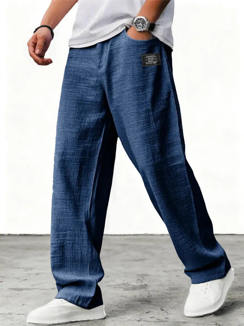 Herren lockere Leinenhose mit atmungsaktivem Schnitt für Sommertage