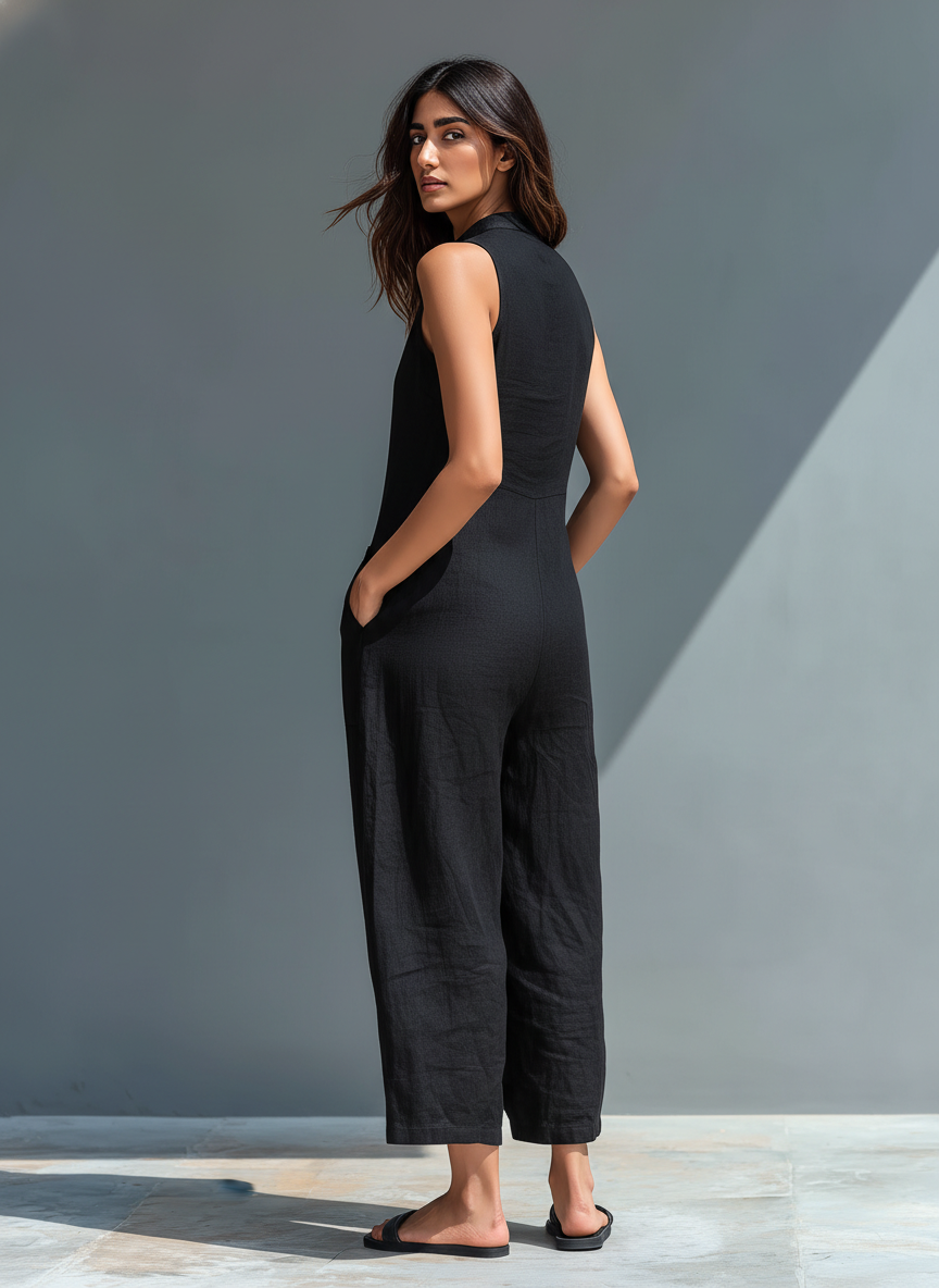 Utility-Jumpsuit für Damen mit weitem Bein