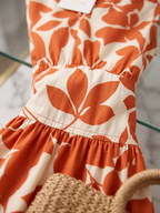 Women's Floral Tiered V-Neck Sleeveless Midi Dress