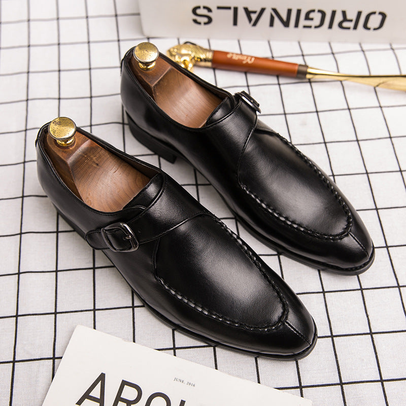 Dressloafers för herr med spänne och rem