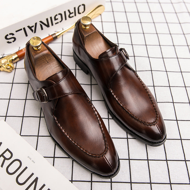 Dressloafers för herr med spänne och rem