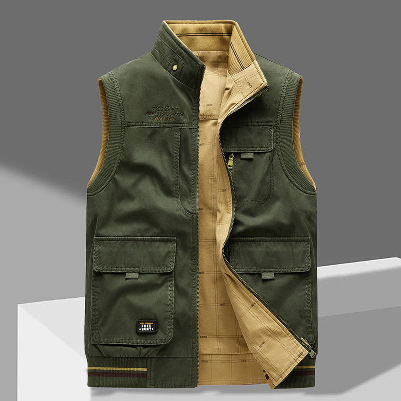 Herren Outdoor-Weste mit mehreren Taschen und Reißverschluss
