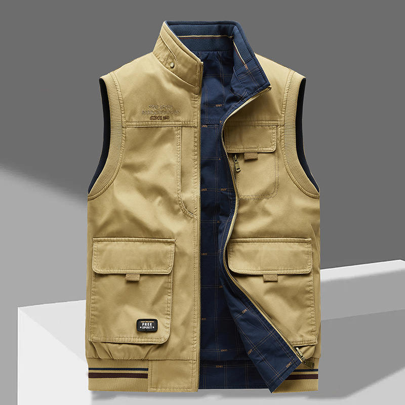 Herren Outdoor-Weste mit mehreren Taschen und Reißverschluss