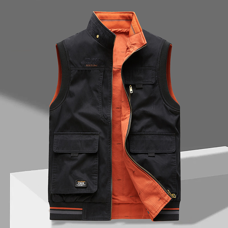 Herren Outdoor-Weste mit mehreren Taschen und Reißverschluss