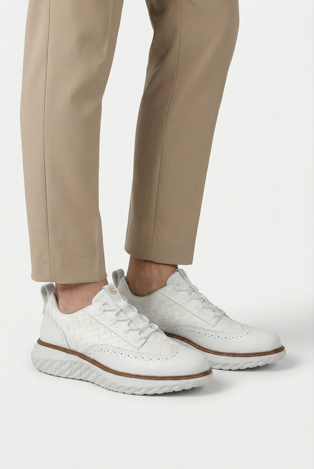 Afslappede sneakers i læder til mænd med snørebånd
