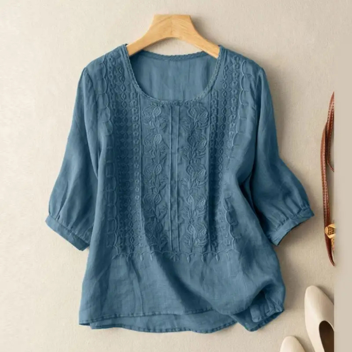 Blouse décontractée brodée pour femme