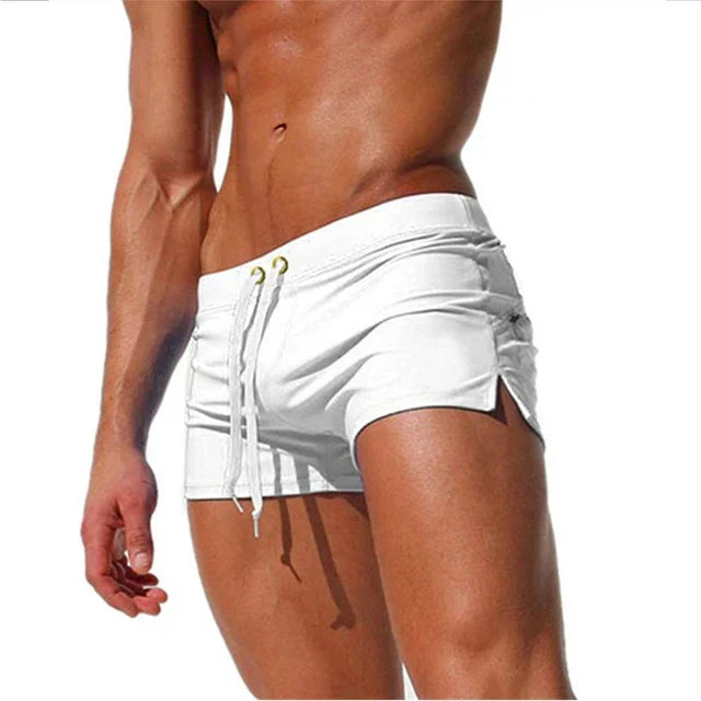 Men's Quick-Dry Swim Shorts with Stretch Fit and Drawstring Waist