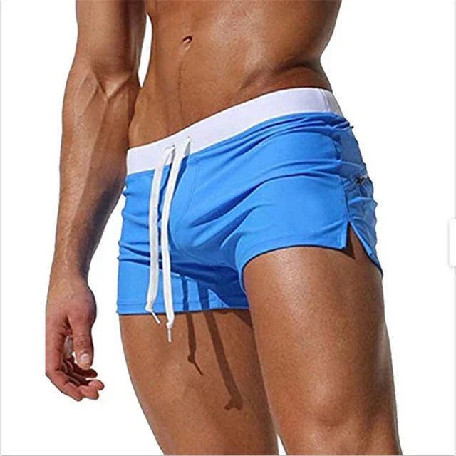 Men's Quick-Dry Swim Shorts with Stretch Fit and Drawstring Waist