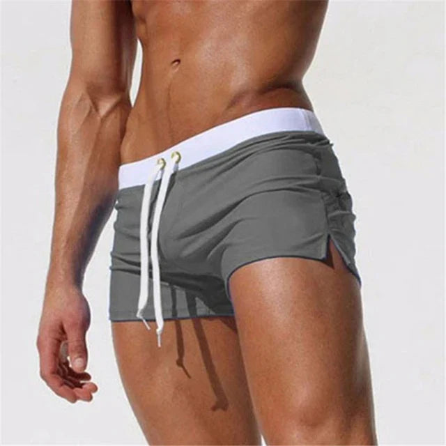 Men's Quick-Dry Swim Shorts with Stretch Fit and Drawstring Waist