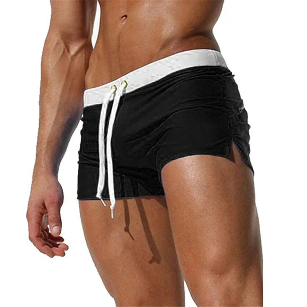 Men's Quick-Dry Swim Shorts with Stretch Fit and Drawstring Waist