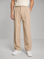 Men’s Pleated Straight-Leg Trousers