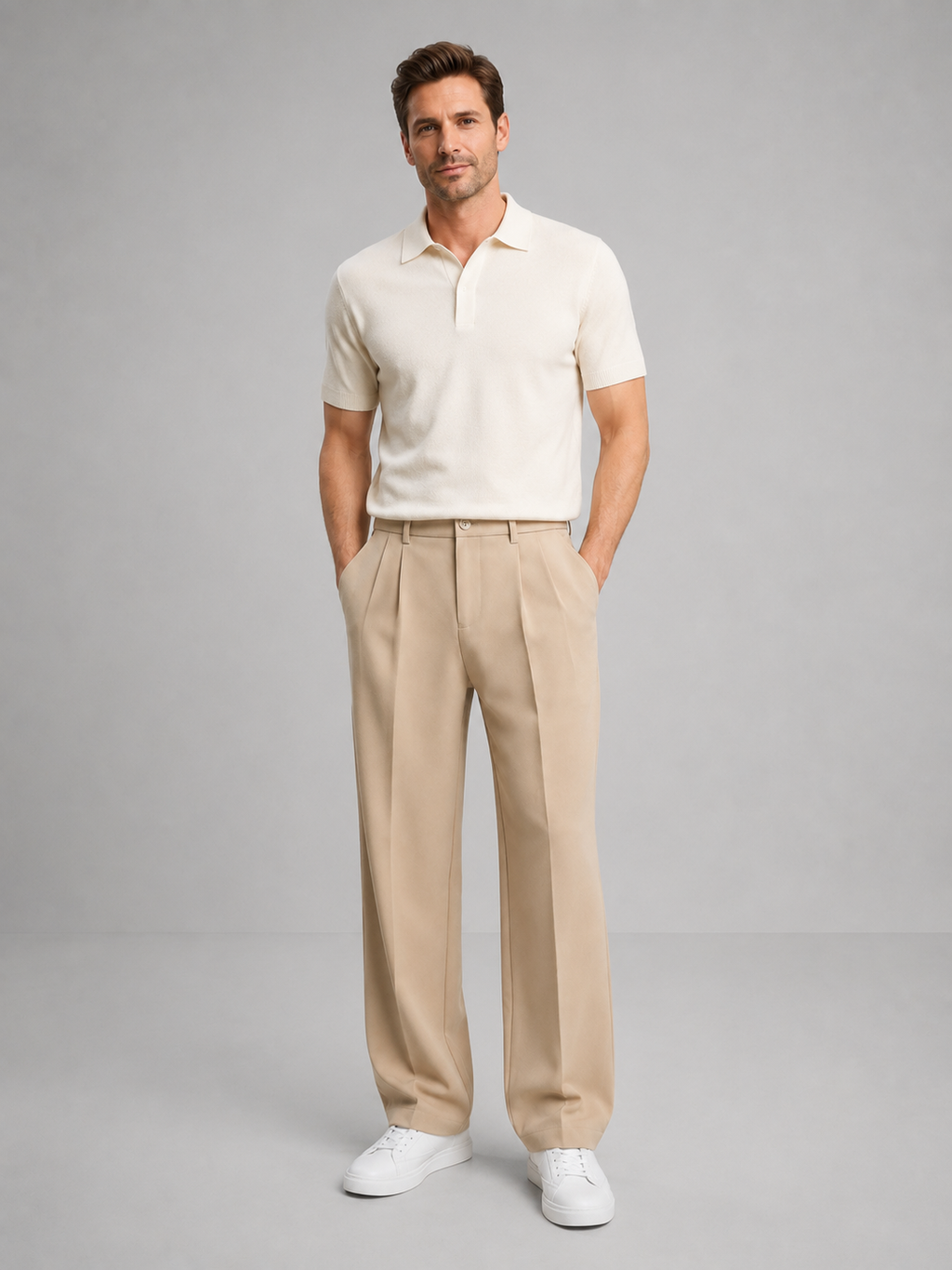 Men’s Pleated Straight-Leg Trousers