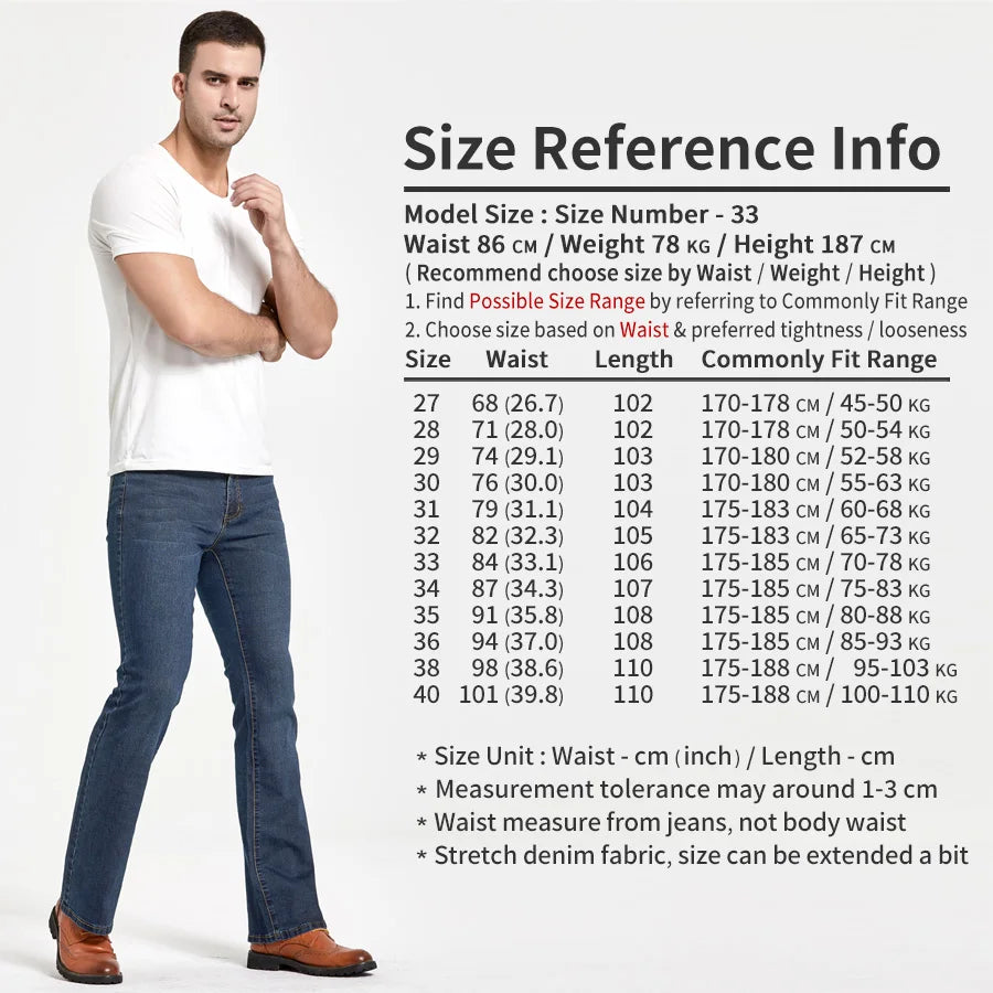 Herren Bootcut-Jeans mit Stretch-Denim Slim Fit Klassischer Alltagsstil