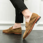 Herrloafers med perforering och slip-on-design