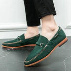 Herrloafers med perforering och slip-on-design