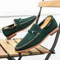 Herrloafers med perforering och slip-on-design