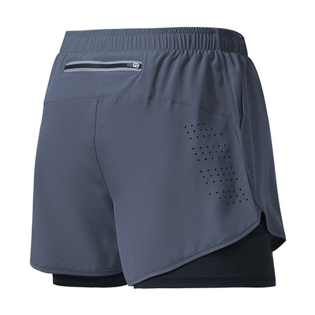Herrer 2-i-1 atletiske løbeshorts