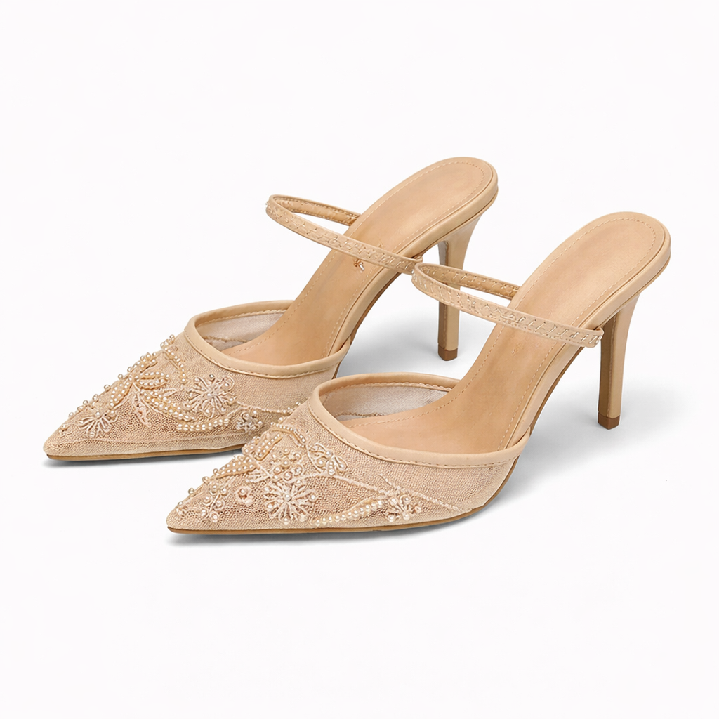 Women’s Embroidered Mesh Slingback Heels