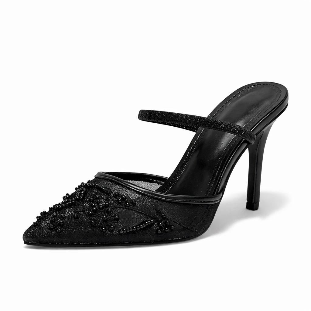Women’s Embroidered Mesh Slingback Heels