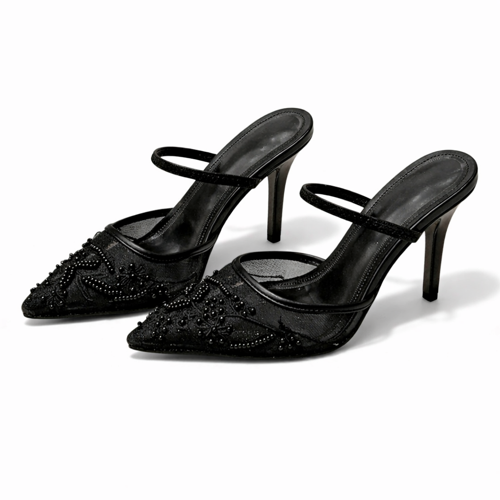 Women’s Embroidered Mesh Slingback Heels