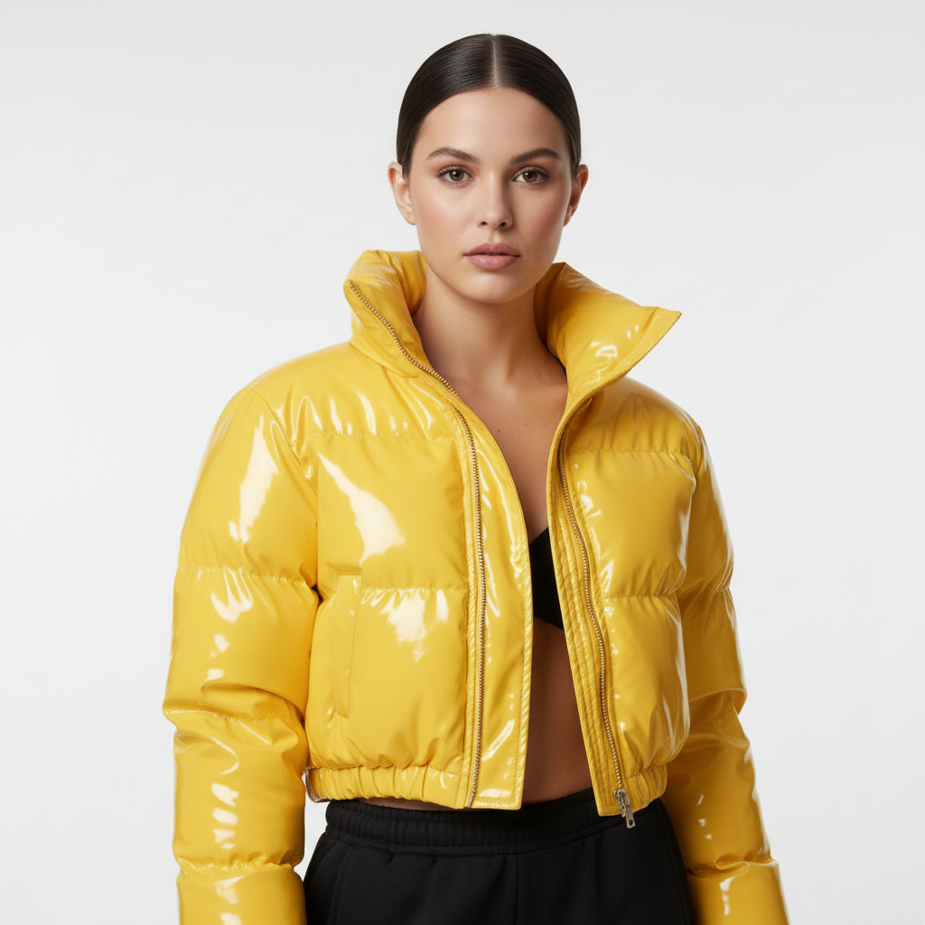 Chaqueta acolchada corta de invierno para mujer